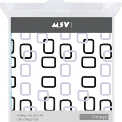 MSV douchegordijn Vintage zwart 180cm