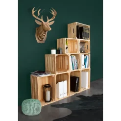 Overig Multifunctionele opbergkrat CREABOX in massieve den. 50X35X35cm