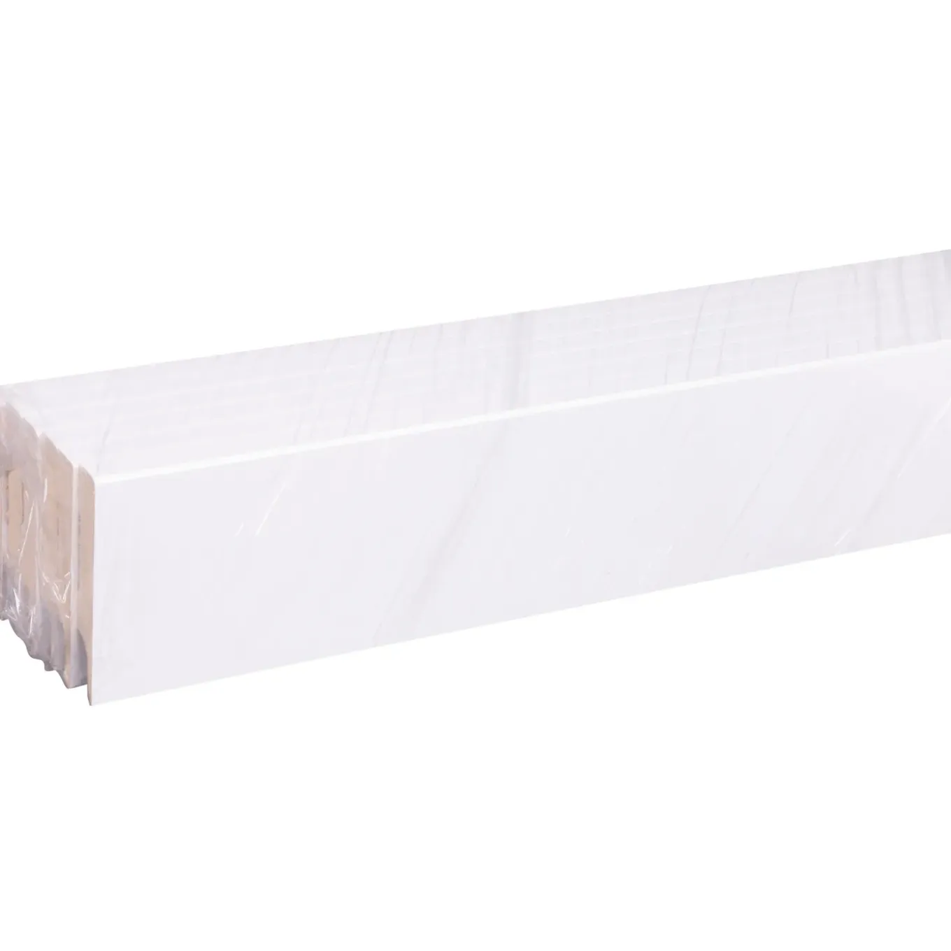 Muurplint Budget Cubic - Wit - MDF - Folie - 240cm - 12x70mm - Multipack 4+2