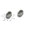 Muursteun Spaceo - Gesloten ovaal 30x15mm - Kunststof Grijs - Set van 2