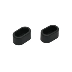 SPACEO Muursteun - Gesloten ovaal 30x15mm - Kunststof Zwart - Set van 2