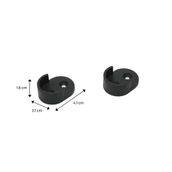 Muursteun Spaceo - Open Ø25mm - Kunststof Zwart - Set van 2