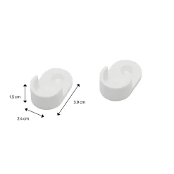 SPACEO Muursteun - Open Ø18mm - Kunststof Wit - Set van 2