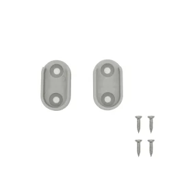 Muursteun Spaceo - Open ovaal 30x15mm - Kunststof Grijs - Set van 2