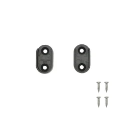 SPACEO Muursteun - Open ovaal 30x15mm - Kunststof Zwart - Set van 2