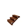 Mysteel - Cortenstaal Tuintrap - 3-trede - 72 X 80 X 51 Cm