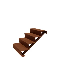 MySteel - Cortenstaal Tuintrap - 4-trede - 96 X 80 X 68 Cm