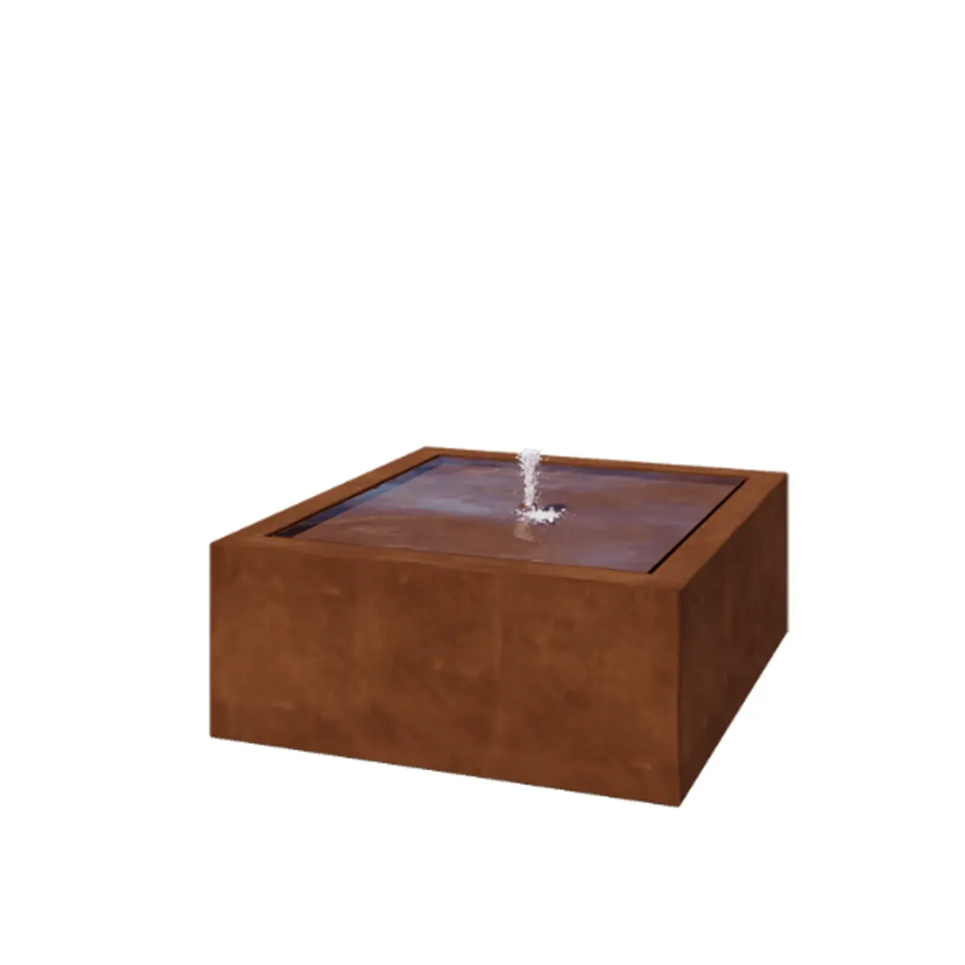 MySteel - Cortenstaal Watertafel - Lyra - 100x100x40cm - Roestkleur - Inclusief Led-verlichting