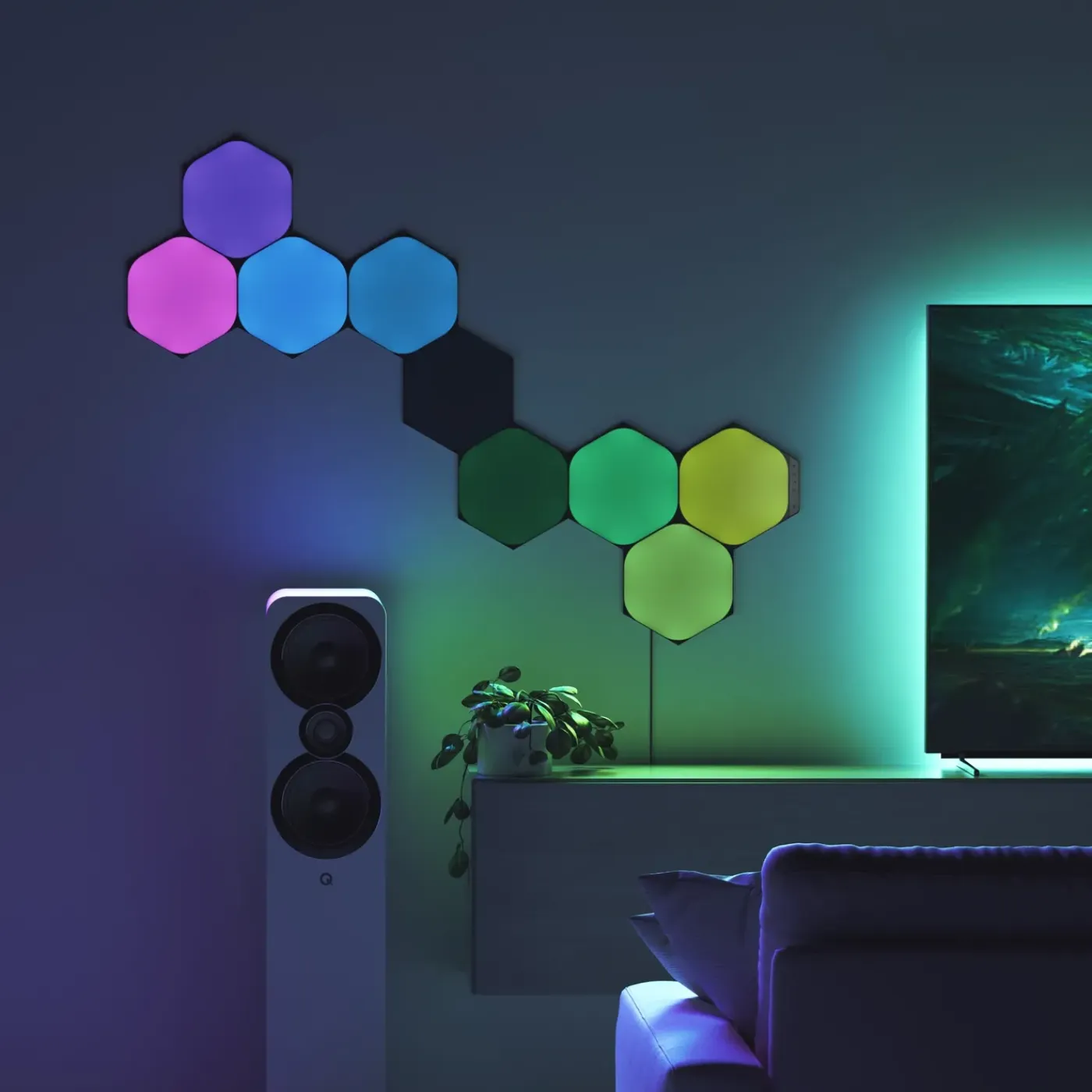 Nanoleaf Lichtpaneel Shapes Ultra Black Shapes 9-pack Startpakket (Hexagon)
