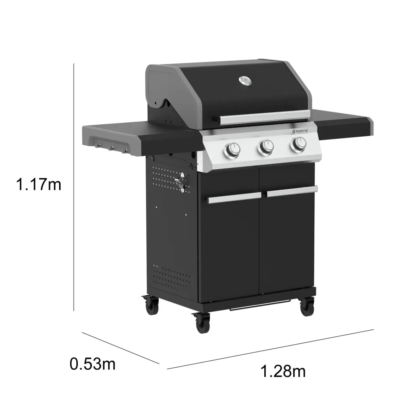 NATERIAL Gasbarbecue Kenton II - 3 Branders - 14kW