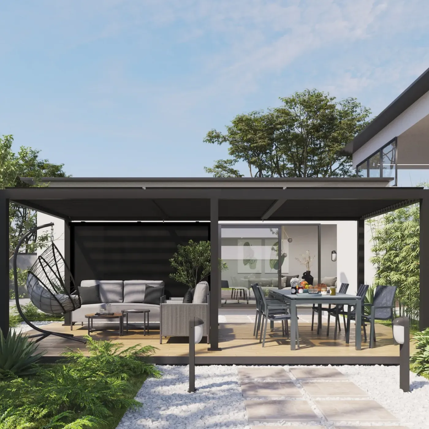 NATERIAL privacyscherm Clima voor Pergola Clima donkergrijs 300cm