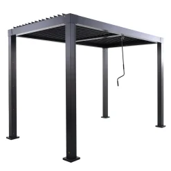 Naterial Vrijstaande Pergola met Lamellen Clima - Antraciet - 313x198cm