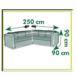 Nature beschermhoes voor tuinmeubelset vierkant PE 100 g/m² antraciet 90x250x90cm