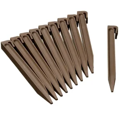 Nature grondpennen voor tuinborder polyethyleen taupe 1,9x1,8x26,7cm 10 stuks
