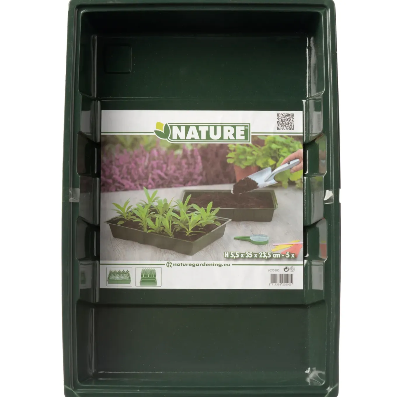 Nature Kweekbak - Polystyreen - Groen - 35 x 23,5 x 5,5 cm - 5 Stuks