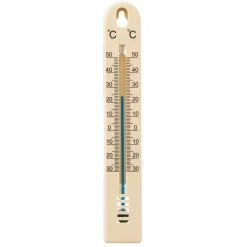 Nature muurthermometer beige 17cm