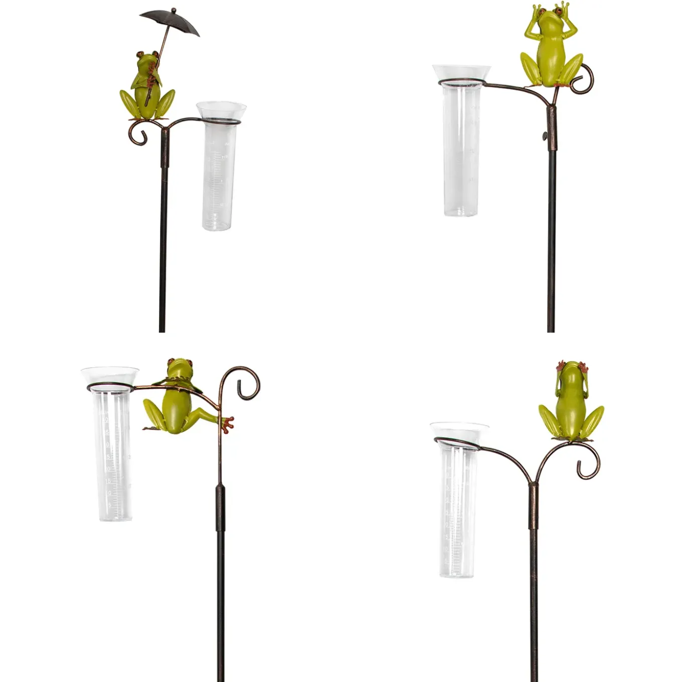 Nature Regenmeter - Metalen Insteekvoet - Kikkerornament - diam. 40mm
