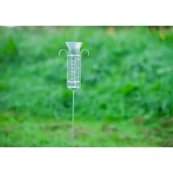 Nature Regenmeter - Schaalverdeling tot 40mm - Met Stalen Voet - Staal Grijs - 13,5x7,3x107,5cm