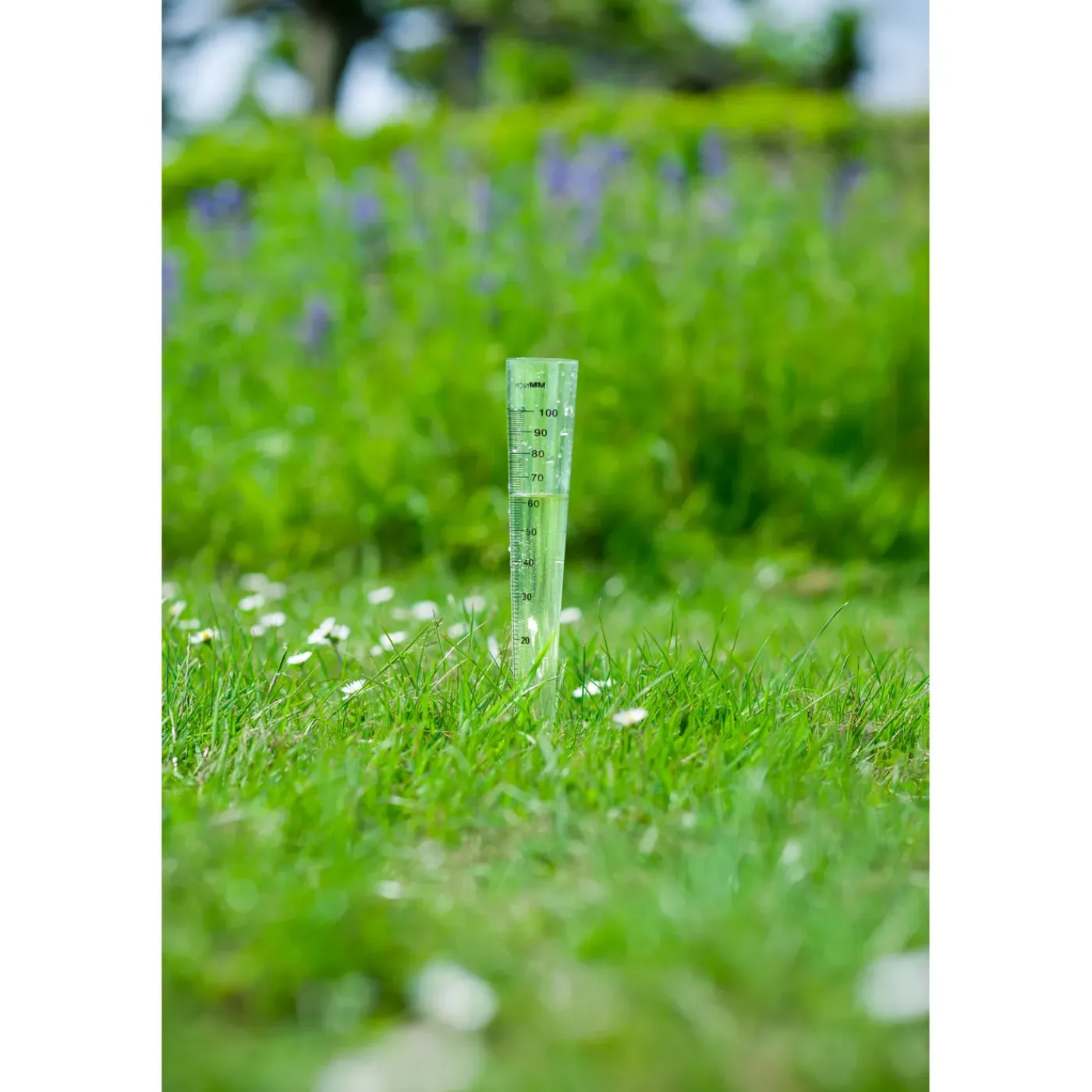 Nature Regenmeter - Schaalverdeling tot 100mm - Plexiglas en Aluminium - diam. 4cm - 30,5cm