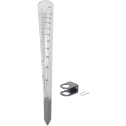 Nature Regenmeter - Schaalverdeling tot 100mm - Plexiglas en Aluminium - diam. 4cm - 30,5cm