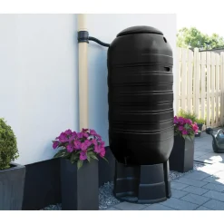 Nature Regenton - Muurmodel - 250L - Zwart Kunststof Set - 50x50x121cm