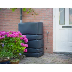 Nature Regenton - Muurzuil - 450L - PE Antraciet Inclusief Kraan - 77,5x57,3x115cm