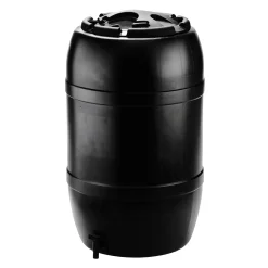 Nature Regenton - Rond - 120L - Zwart HDPE Inclusief Kraan - 51x51x81cm