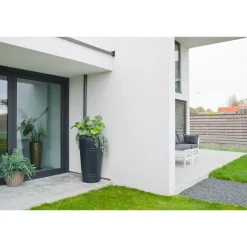 Nature Regenton - Vaas - 230L - Antraciet PE met plantenbak - 60x44x110cm
