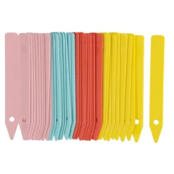 Nature steeketiketten (blauw,geel,rose,rood) 10cm 40 stuks