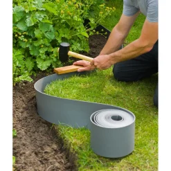 Nature tuinborder PE grijs 3mm - 10x0,15m