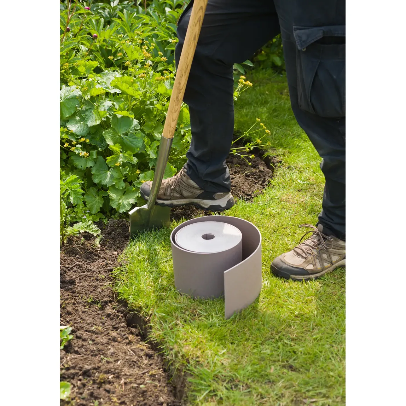 Nature tuinborder PE taupe 3mm - H15cmx10m