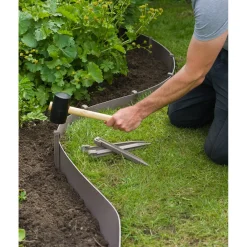 Nature tuinborder PE taupe 3mm - H15cmx10m