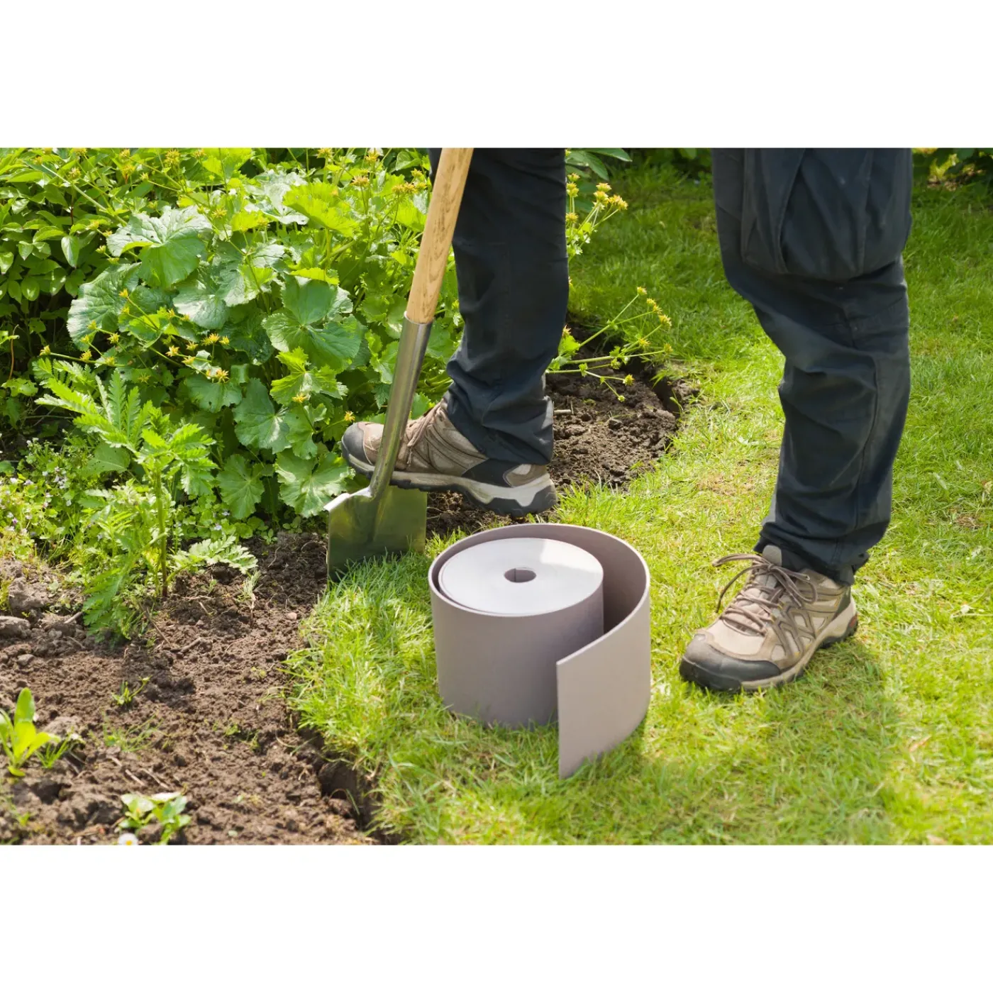 Nature tuinborder PE taupe 3mm - H15cmx10m