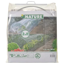 Nature tuintunnelset 2-in-1 transparente folie +anti-insectennet + 6 bogen 300x60x45cm