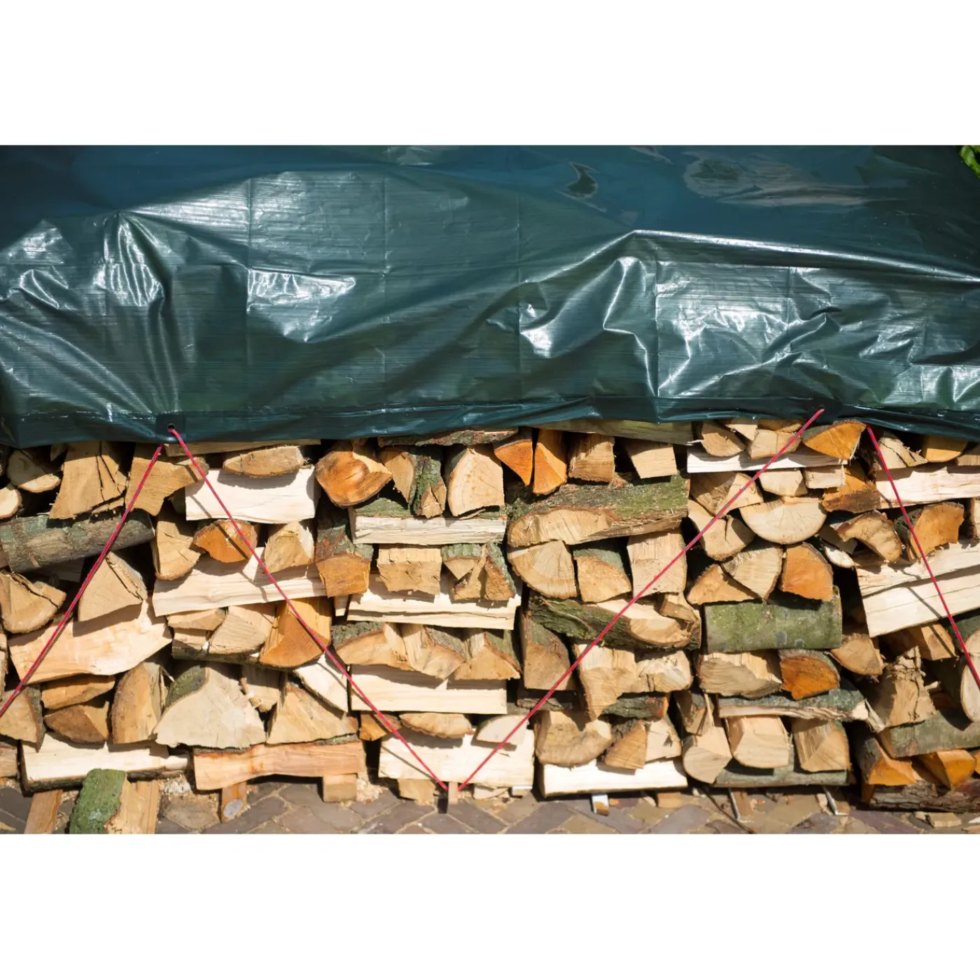 Nature zeil voor houtstapel - HDPE, ogen, groen, 90 g/m² - 3x4m