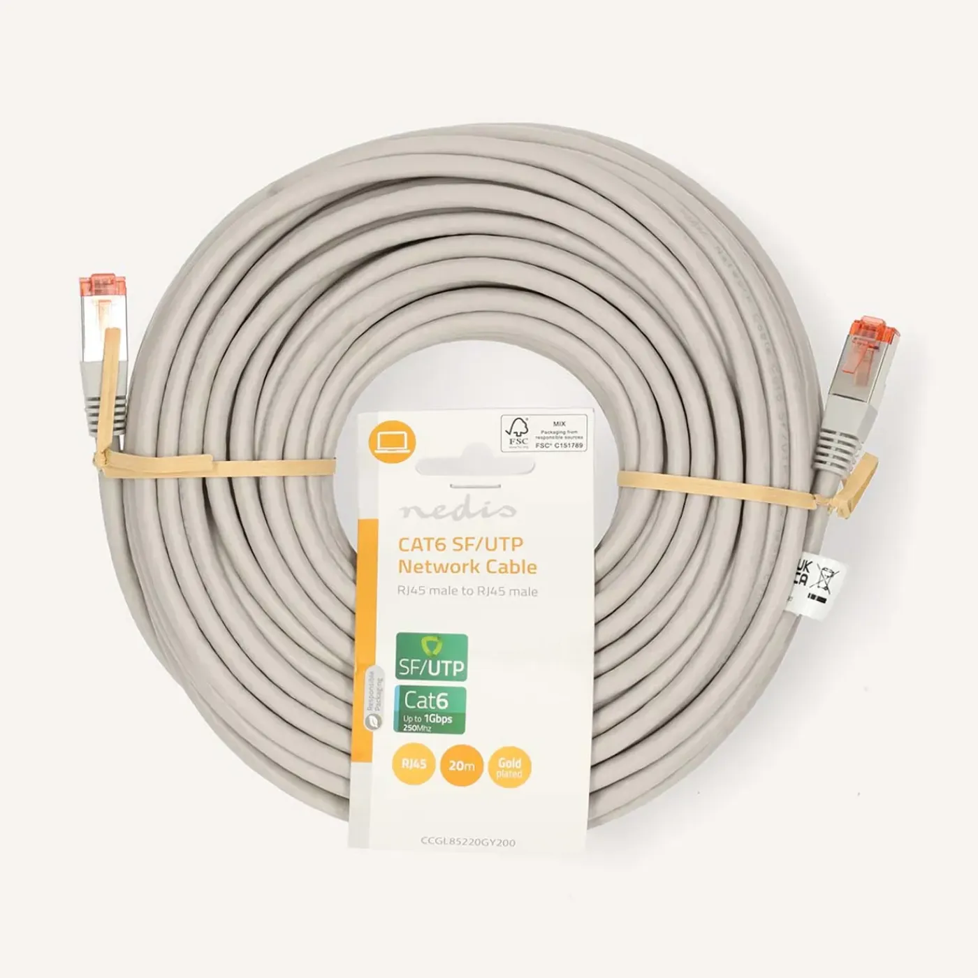 Nedis CAT6 Netwerkkabel RJ45 Male - RJ45 Male 20.0 m Grijs