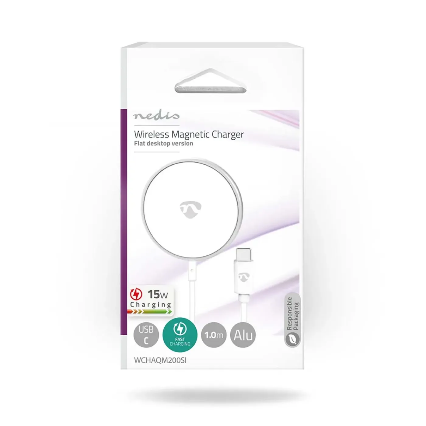 Nedis Draadloze Oplader - USB-C - 1m - metaal
