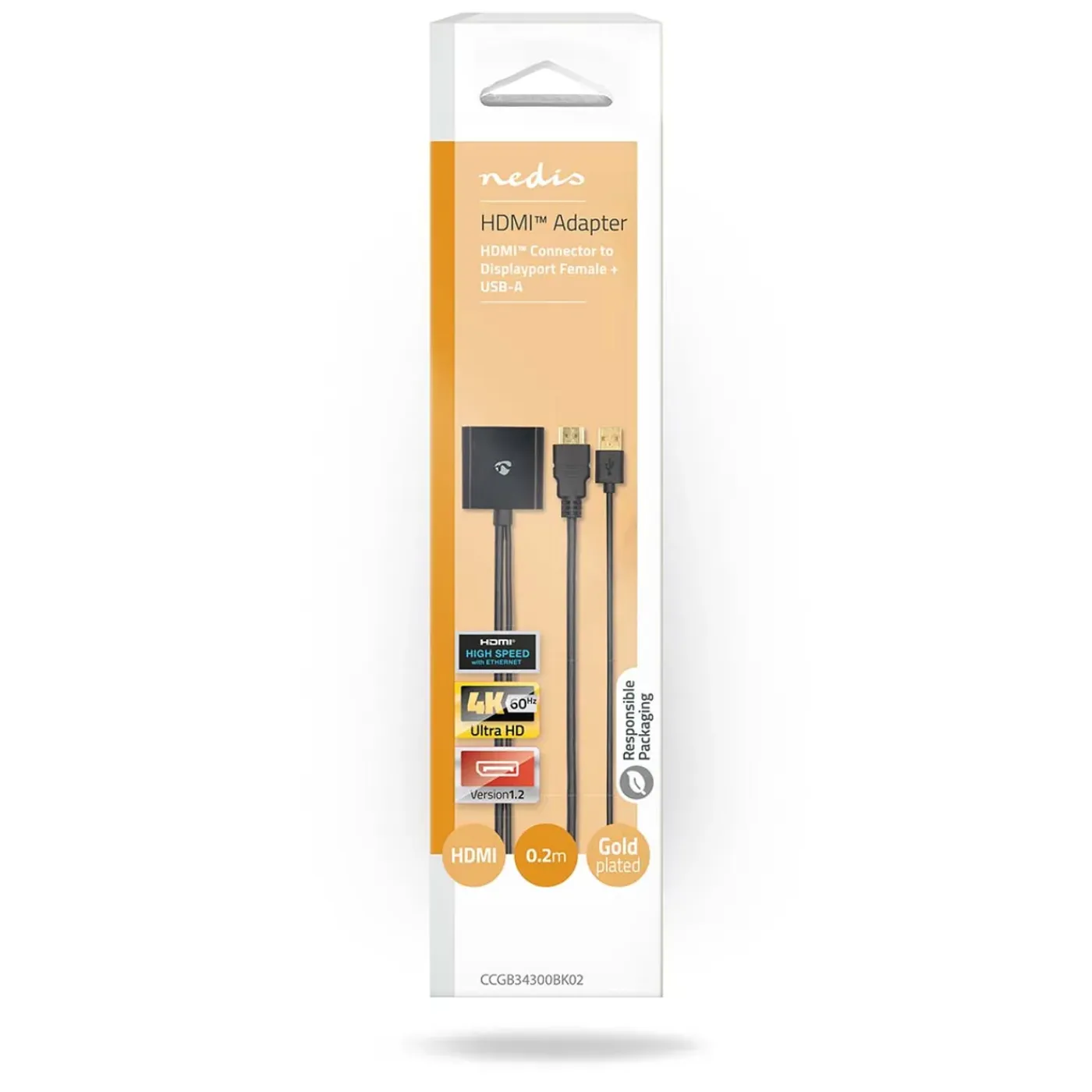 Nedis HDMI™- adapter Fresh Green Box HDMI™ Connector - DisplayPort mannelijk zwart