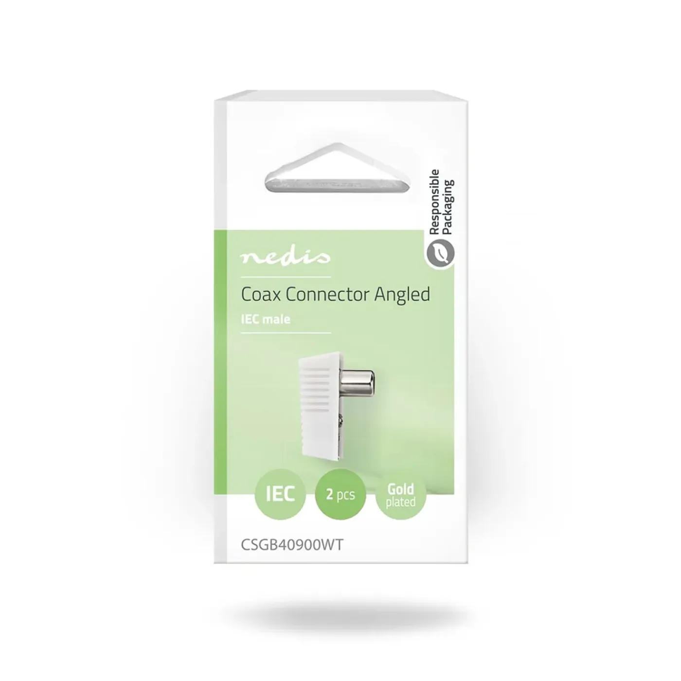 Nedis IEC Coax Connector - IEC mannelijk Gehoekt - Wit