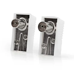 Nedis IEC Coax Connector - IEC Vrouwelijk naar IEC mannelijk - Wit