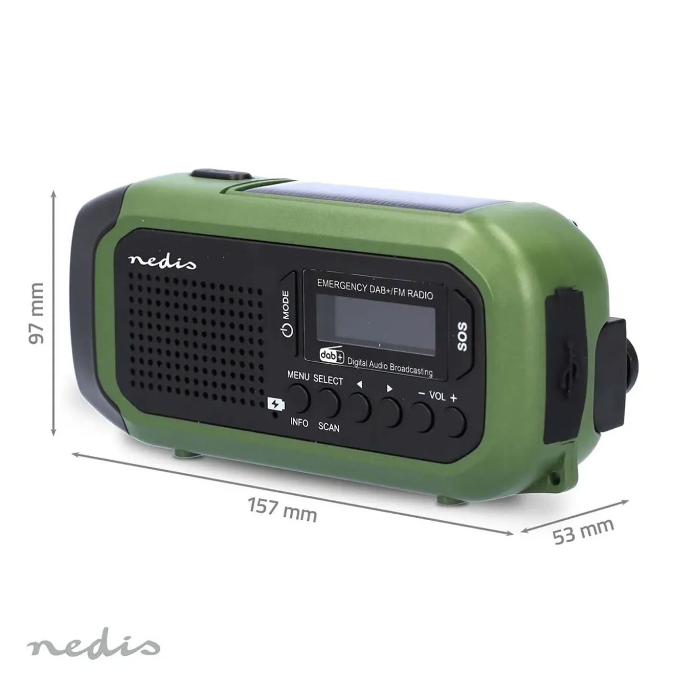 Nedis - Noodradio - Rddbcr2000gn - Zwart