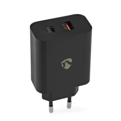 Nedis Oplader - PD (Power Delivery) naar QC3.0 (Quick Charge) - 65W - Zwart