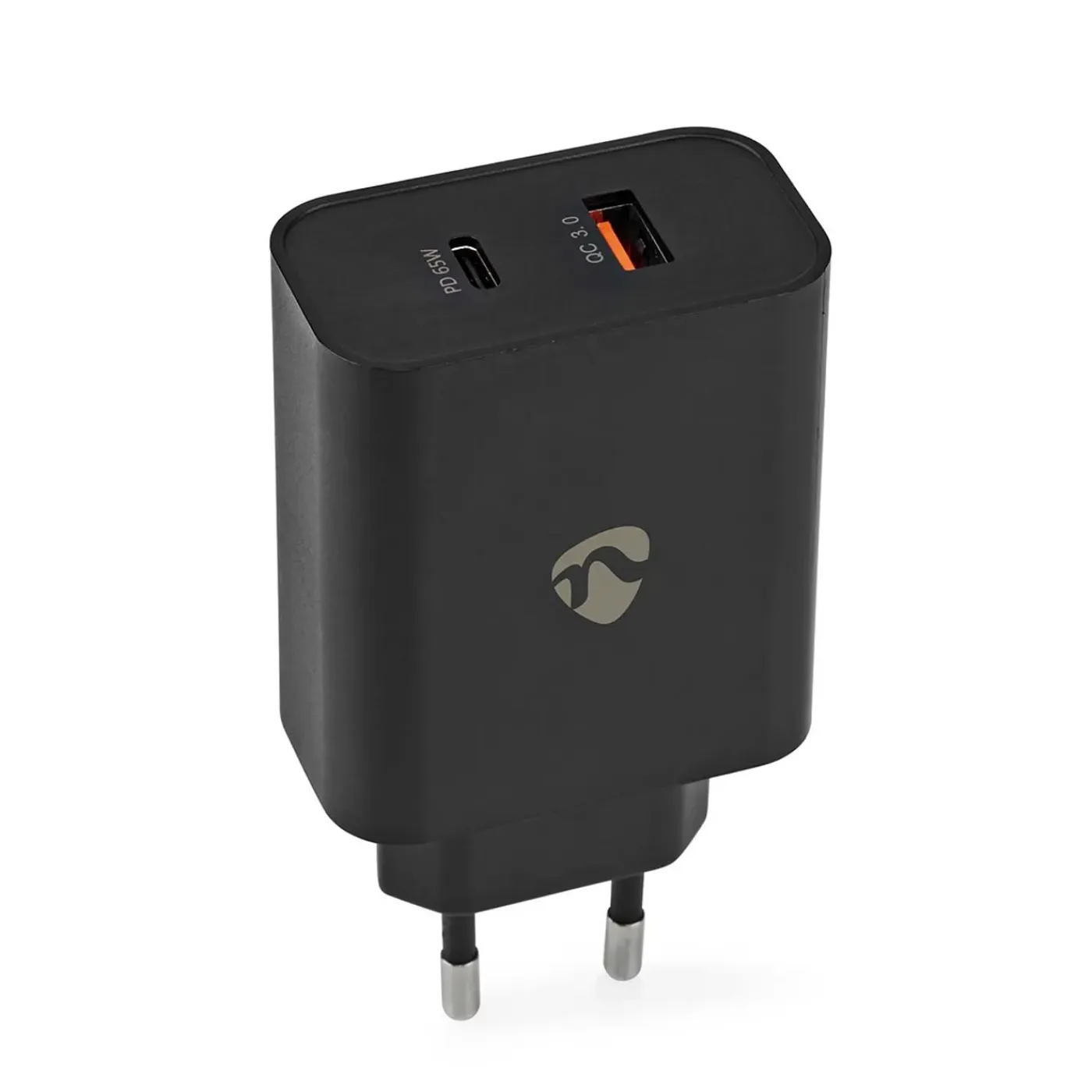 Nedis Oplader - PD (Power Delivery) naar QC3.0 (Quick Charge) - 65W - Zwart