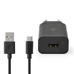 Nedis Oplader - USB-A naar USB-C - 1m - Zwart