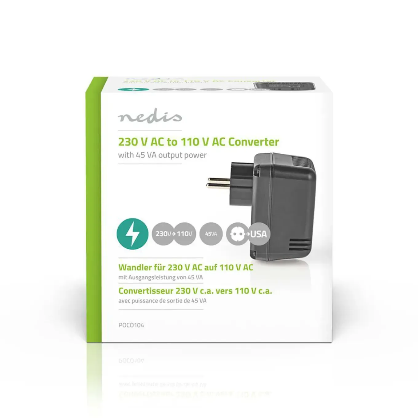 Nedis - Stroomomvormer | 230 V AC - 110V AC | 45 W | Ongeaarde USA-Uitgang