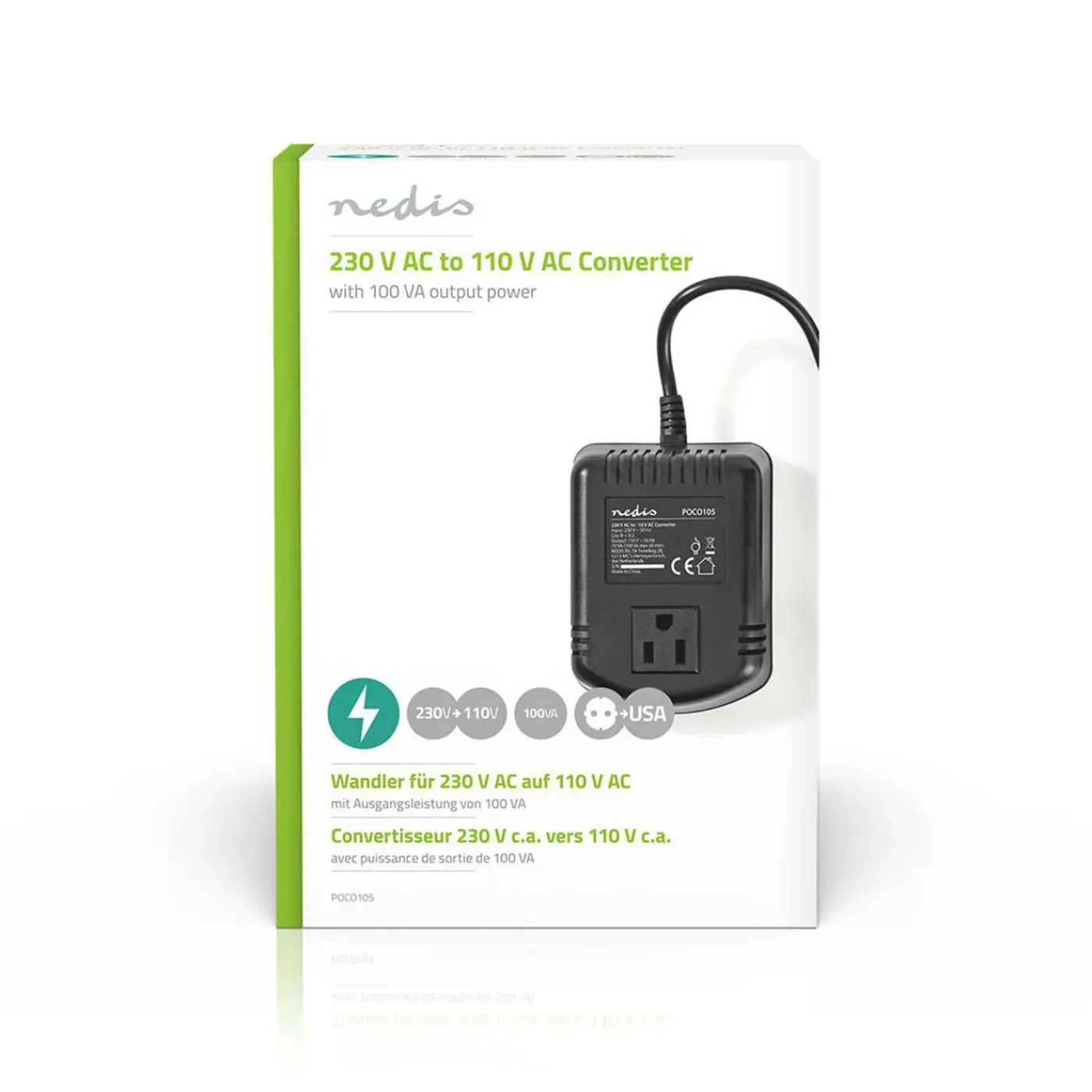Nedis - Stroomomvormer | 230 V AC - 110V AC | 100 W | Earthed USA-Uitgang