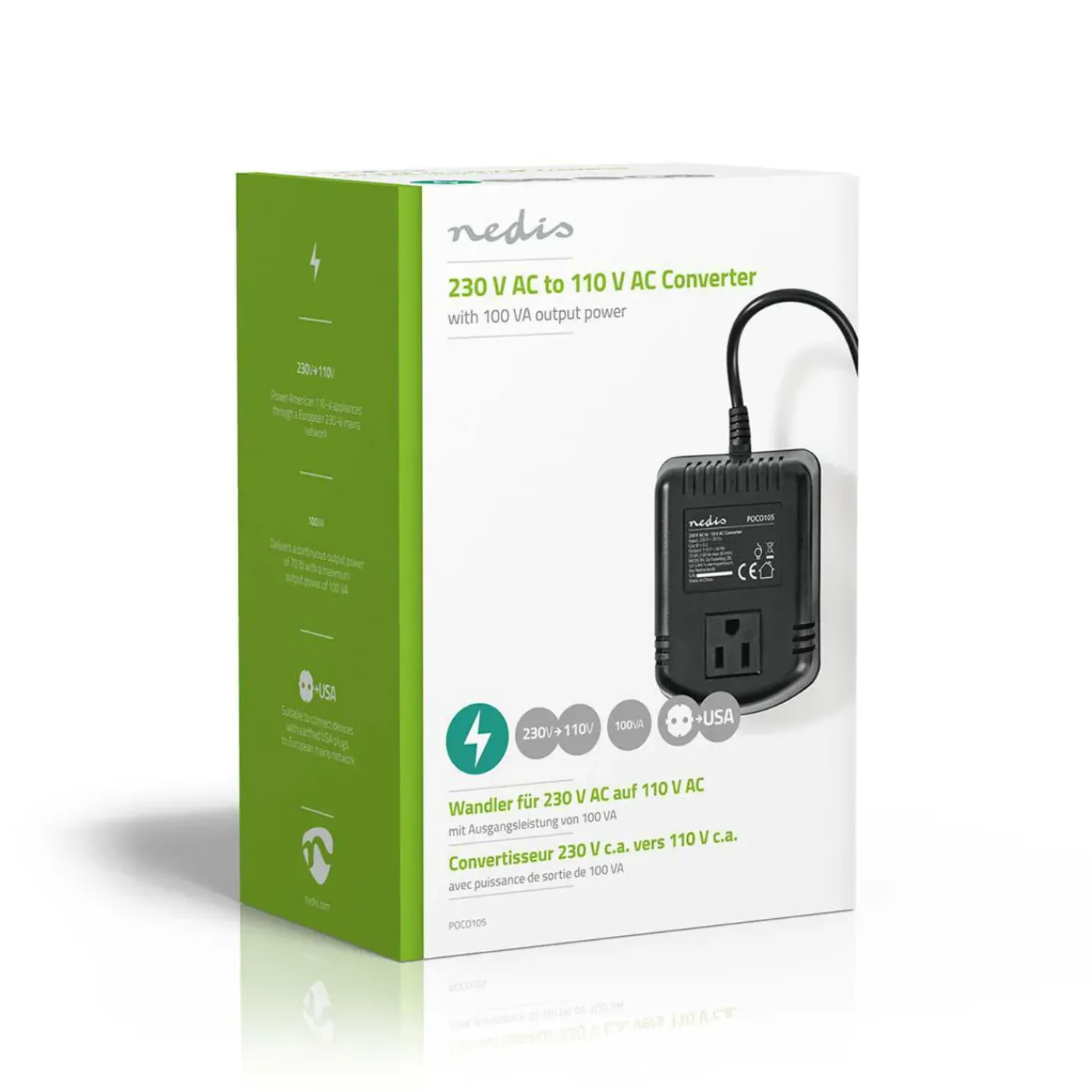 Nedis - Stroomomvormer | 230 V AC - 110V AC | 100 W | Earthed USA-Uitgang