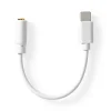 Nedis USB-C Adapter - USB-C mannelijk naar 3,5mm Vrouwelijk - 10cm - Wit