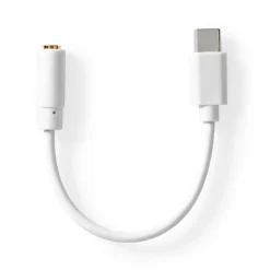 Nedis USB-C Adapter - USB-C mannelijk naar 3,5mm Vrouwelijk - 10cm - Wit