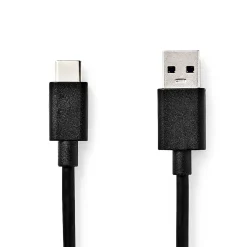 Nedis USB-Kabel - USB-C naar USB-A mannelijk - 1m - Zwart